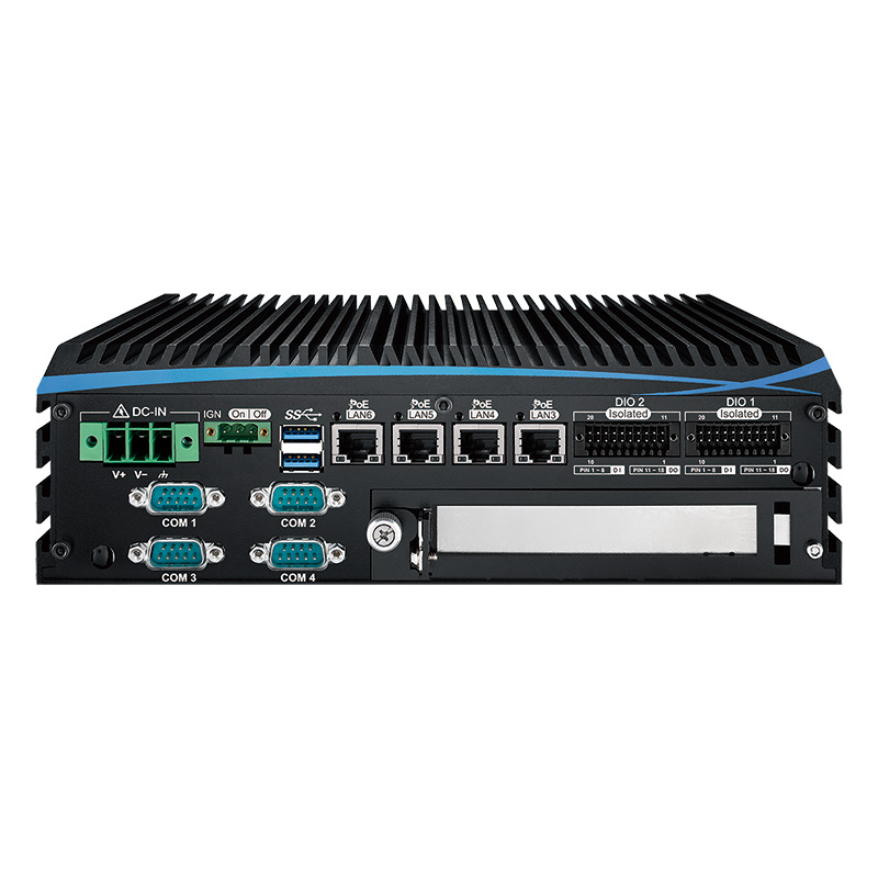 (image for) Mini Fanless PC LG-PX1000FPH4, Intel 9th Gen. 1 PCI slot, 6 LAN, 4 POE+, wide temp, ignition